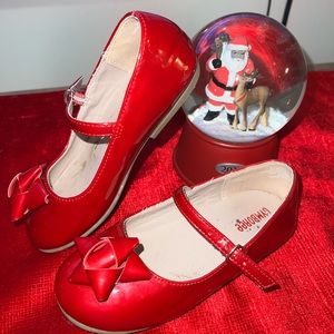 Christmas Mary Janes with Bow